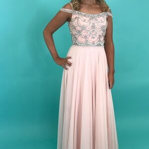 Sherri Hill Pink and Silver Prom Dress. Size 10. $140